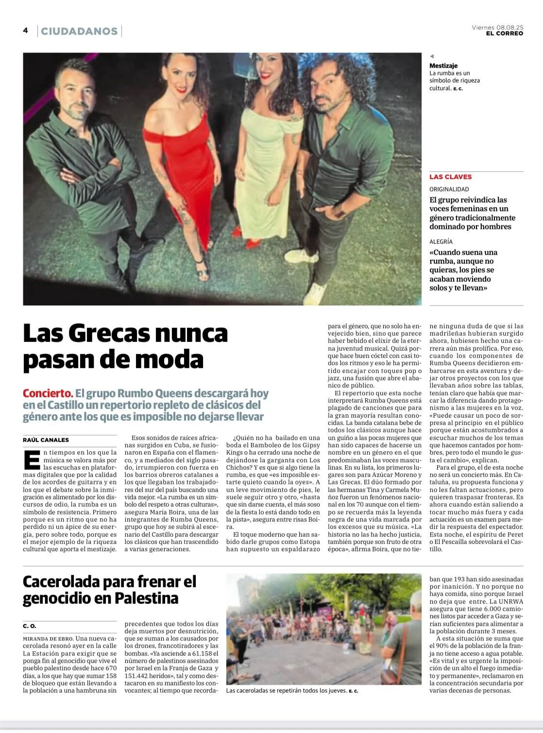 Las Reinas: recorte de prensa de Miranda del Ebro